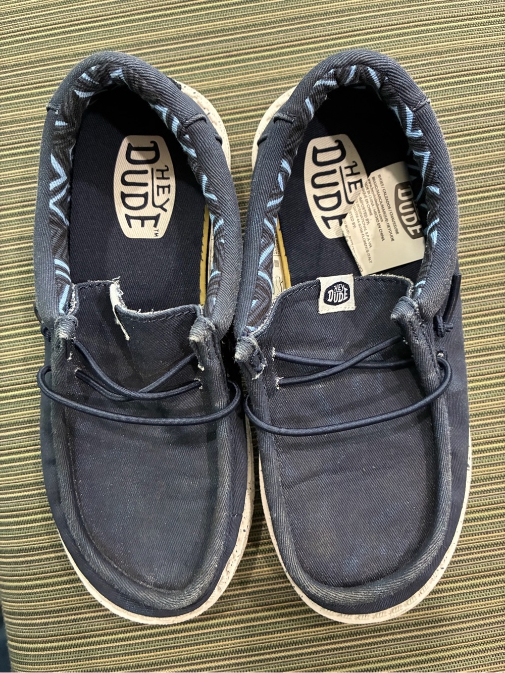 Hey Dude Navy Canvas Slip-On Loafers toddler kids 13 beach summer vacay